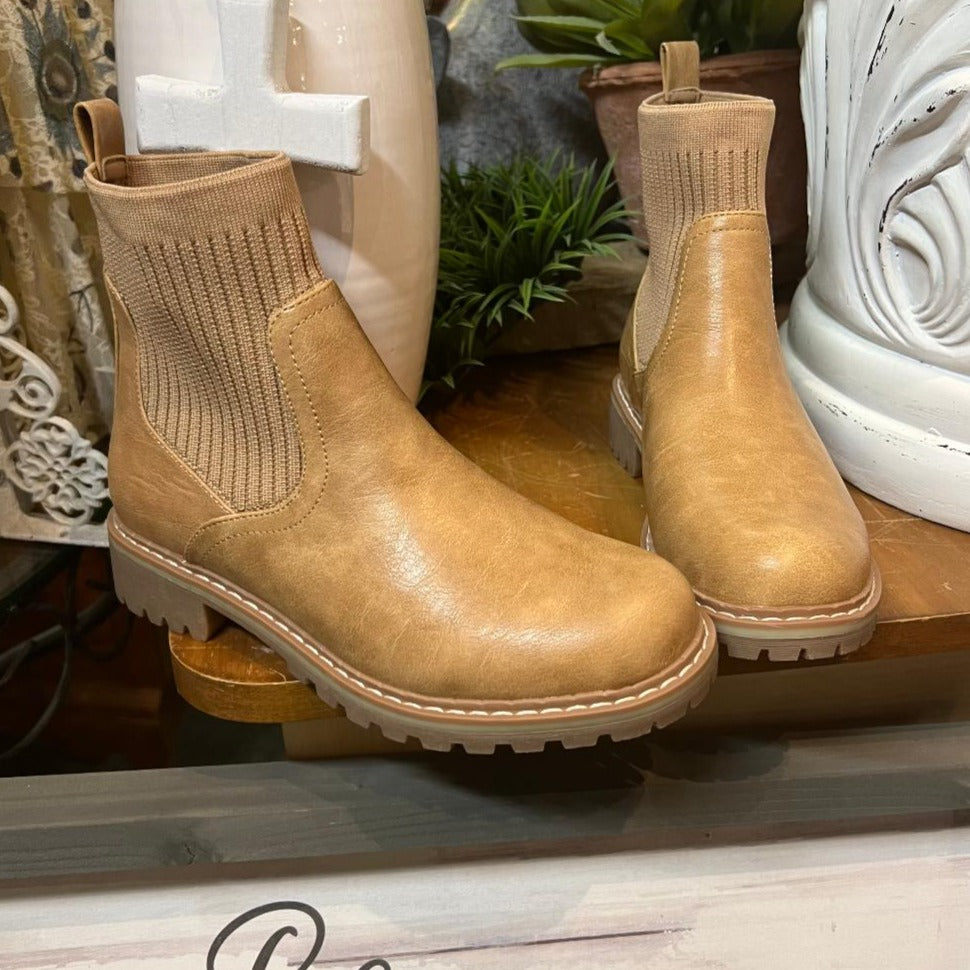 Cabin Fever Caramel Pull On Bootie