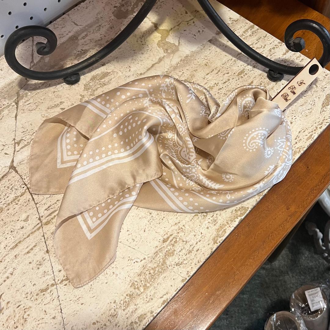 Paisley Silk Cream Wild Rag Bandana Scarf