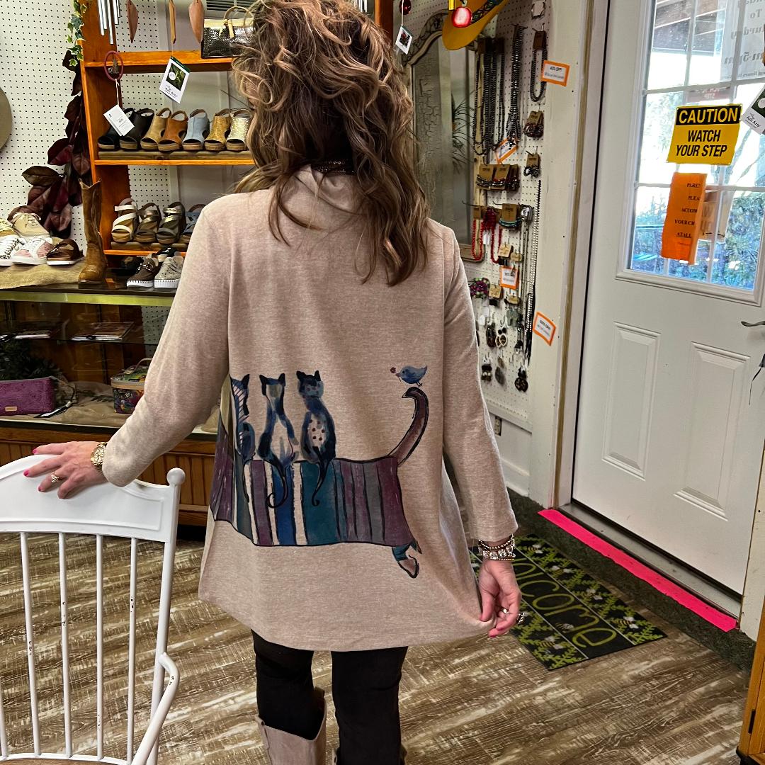 Brushed Adorably Printed Knit Tunic