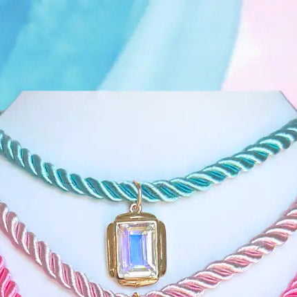 Baby Blue Rope Necklace - Diamond