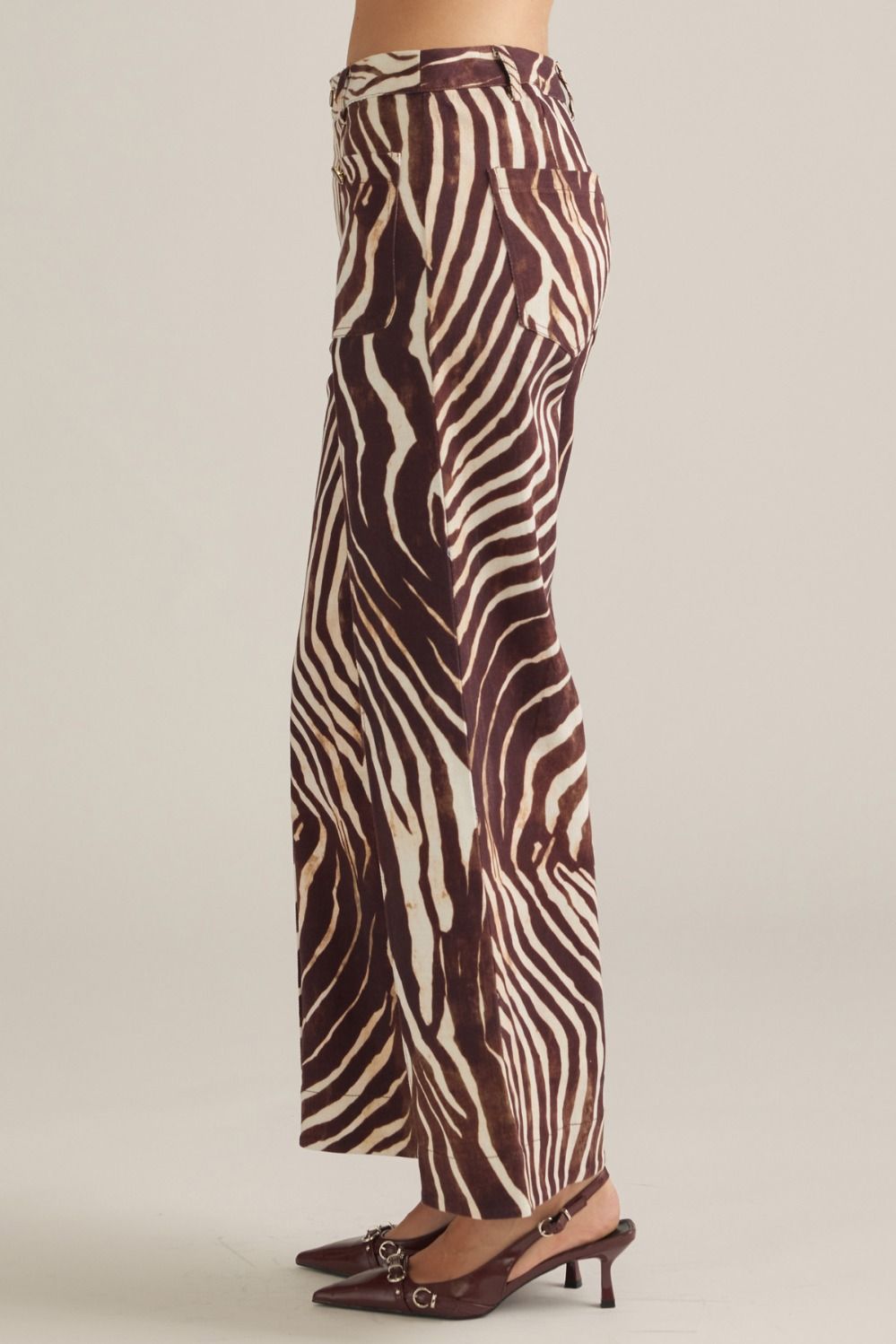 Zebra Print Wide Leg Pant