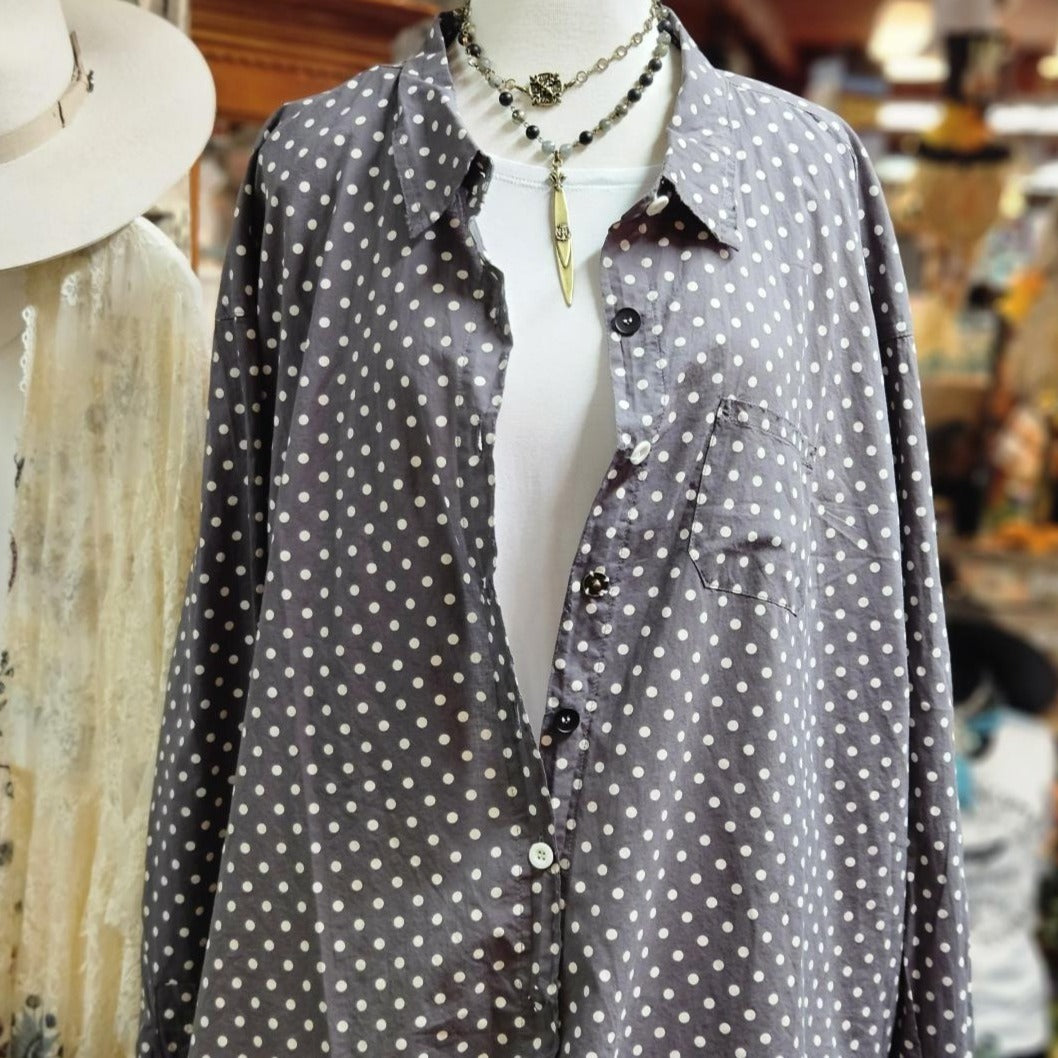 Starburst Top Grey Dot