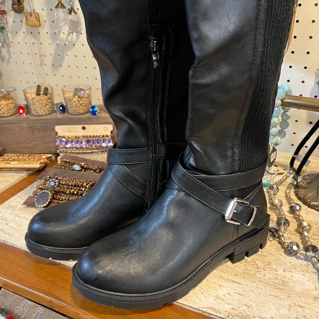 Hayride Knee-High Black Boots