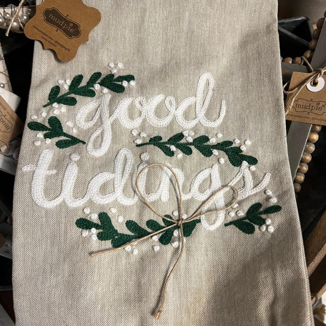 Good Tidings Cotton Embroidered Towel