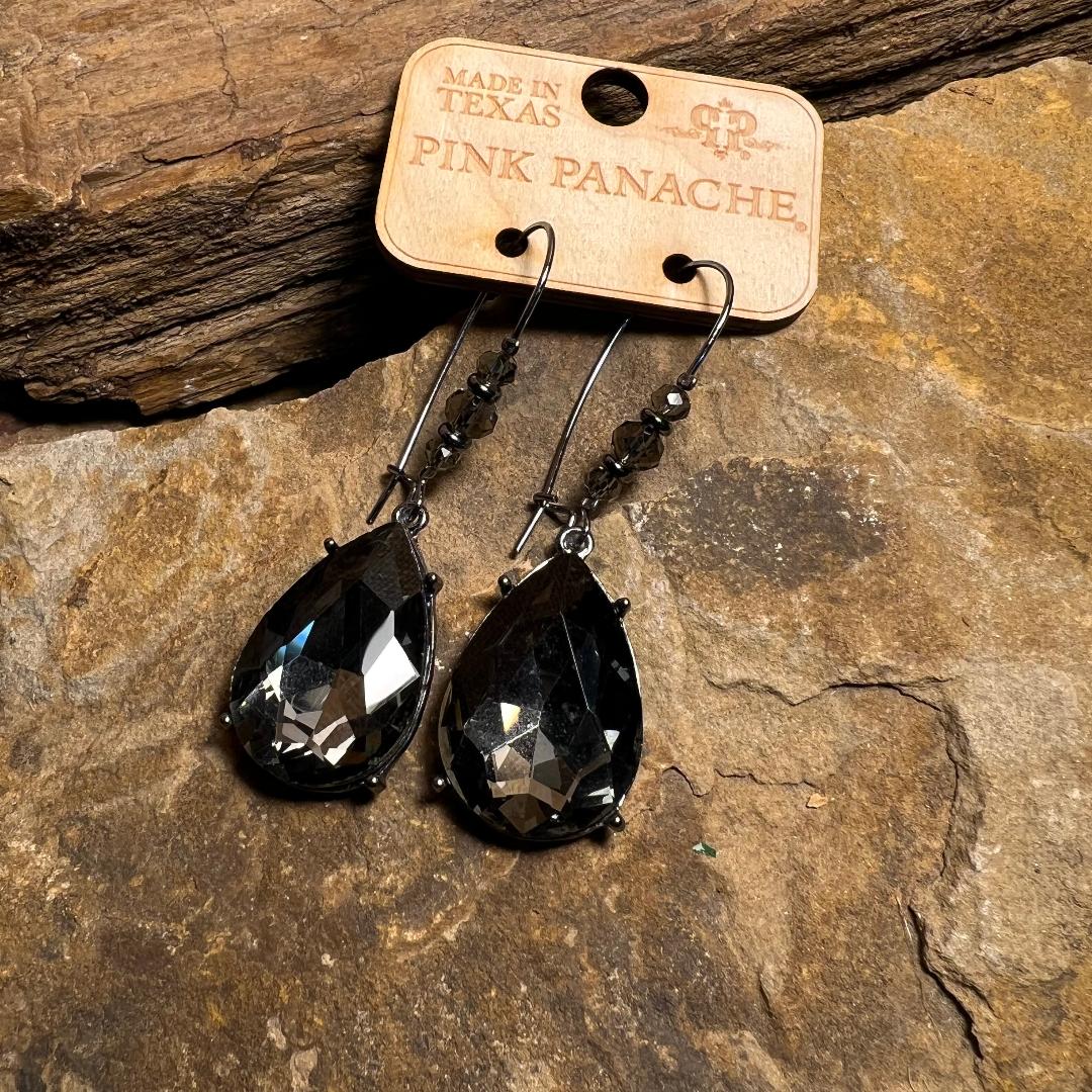 Black Diamond Teardrop Earrings
