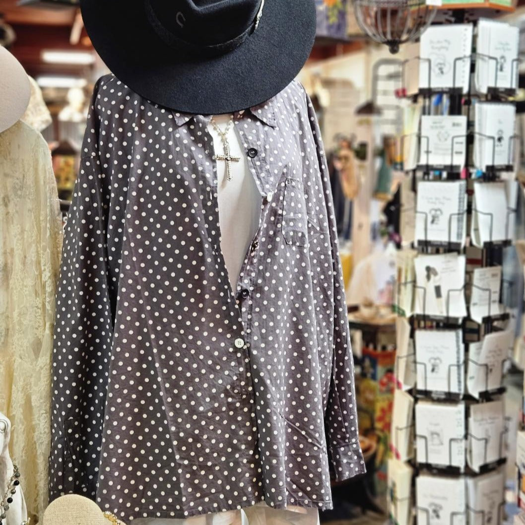 Starburst Top Grey Dot