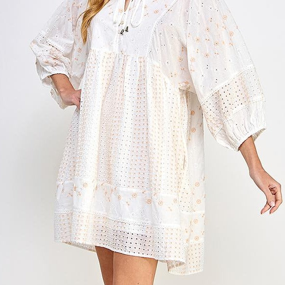 Embroidery Mix Loose Fit Tunic/Dress