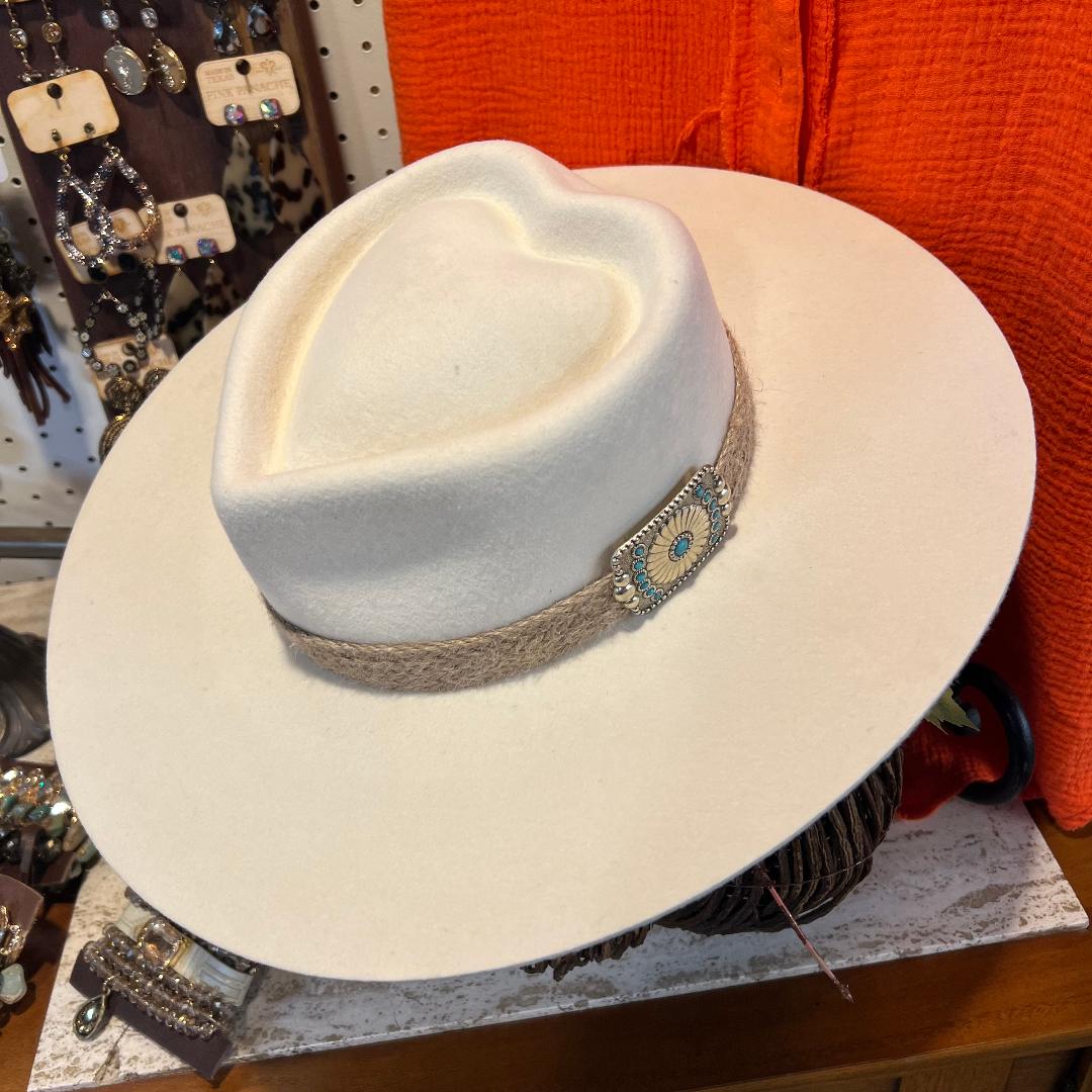 Fling Heart Crown Ivory Felt Hat