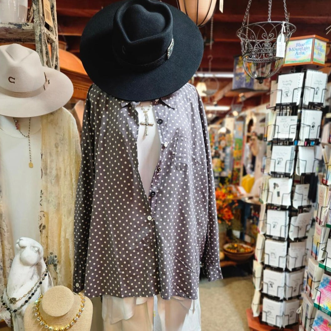 Starburst Top Grey Dot