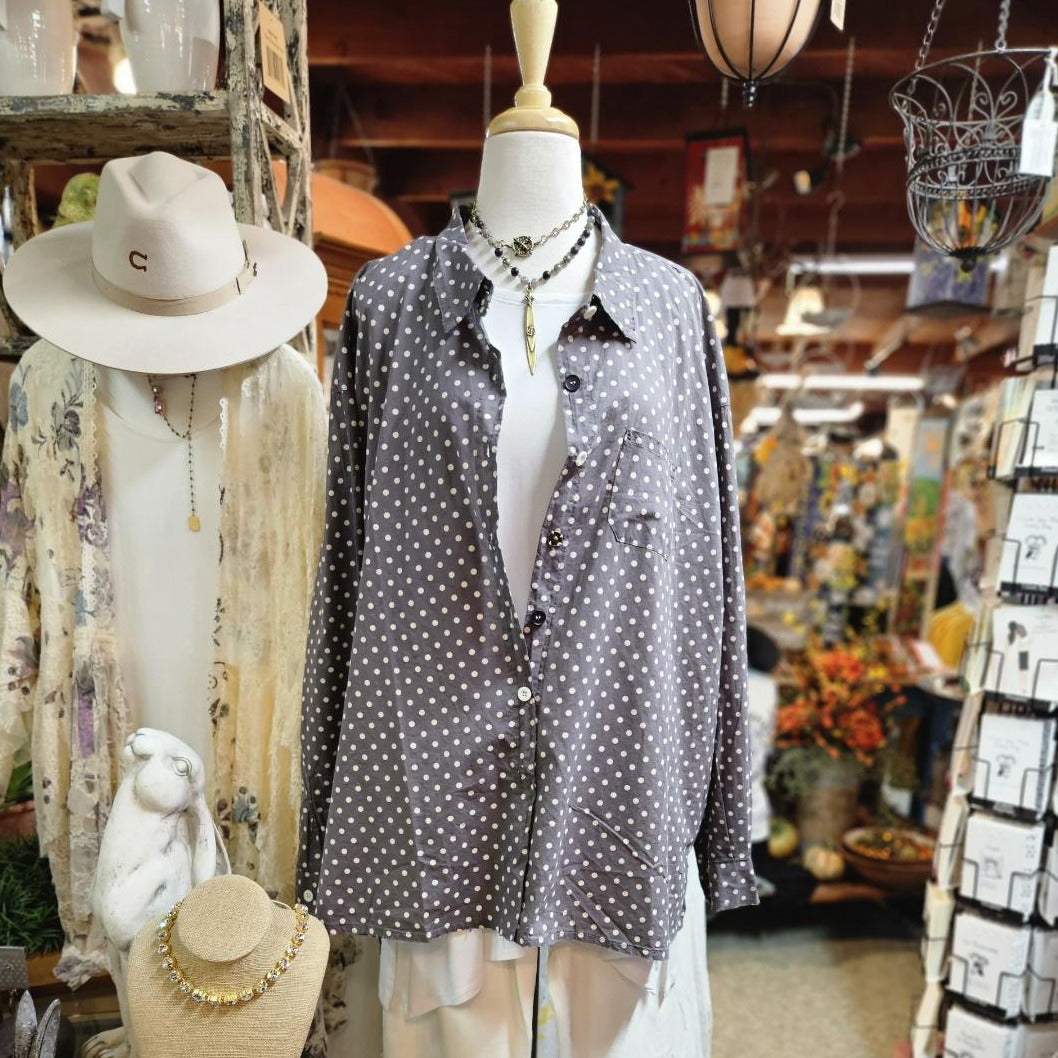 Starburst Top Grey Dot