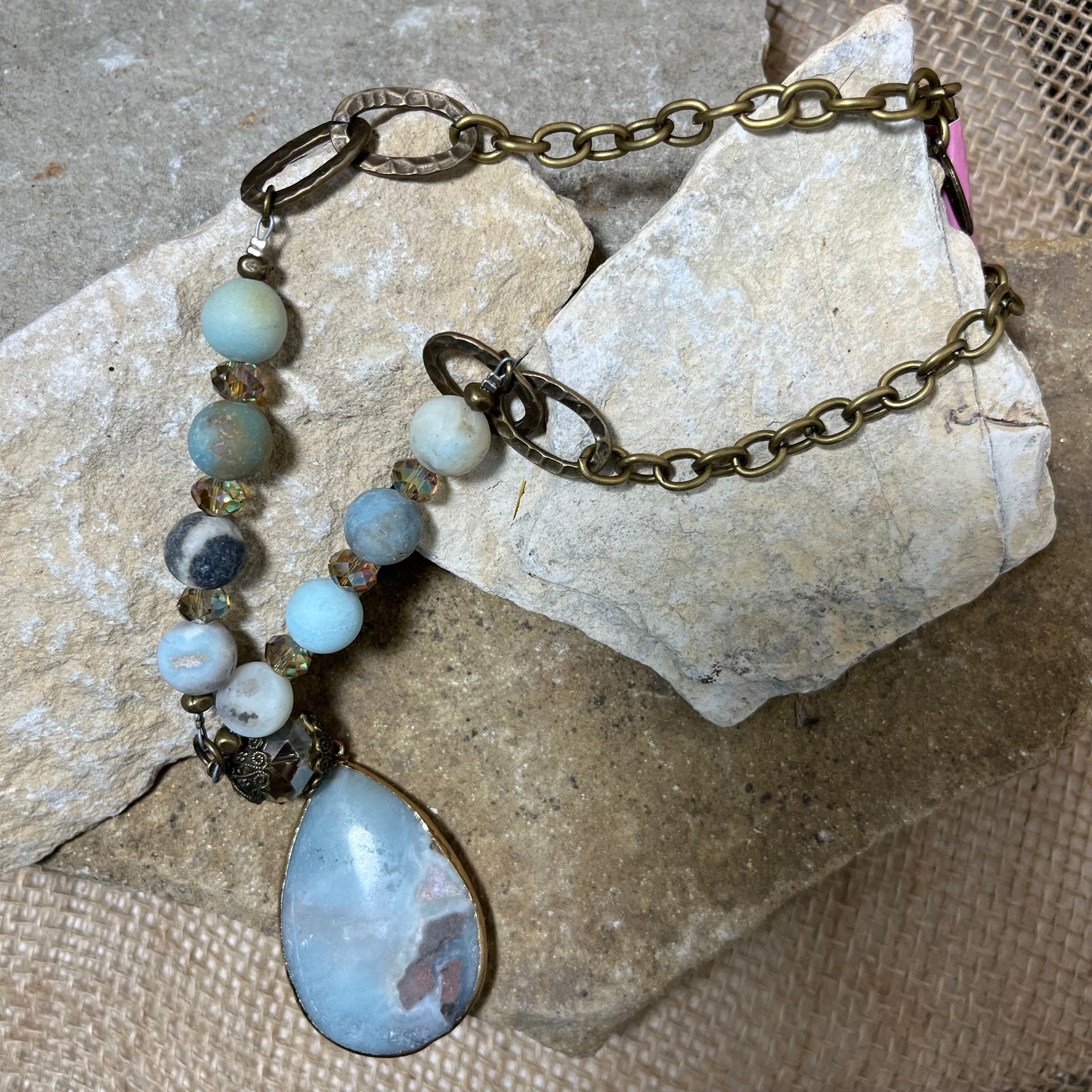 Blue Ocean Tear Drop Necklace
