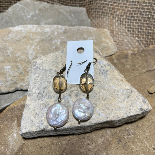Crystal and Pearl Earrings