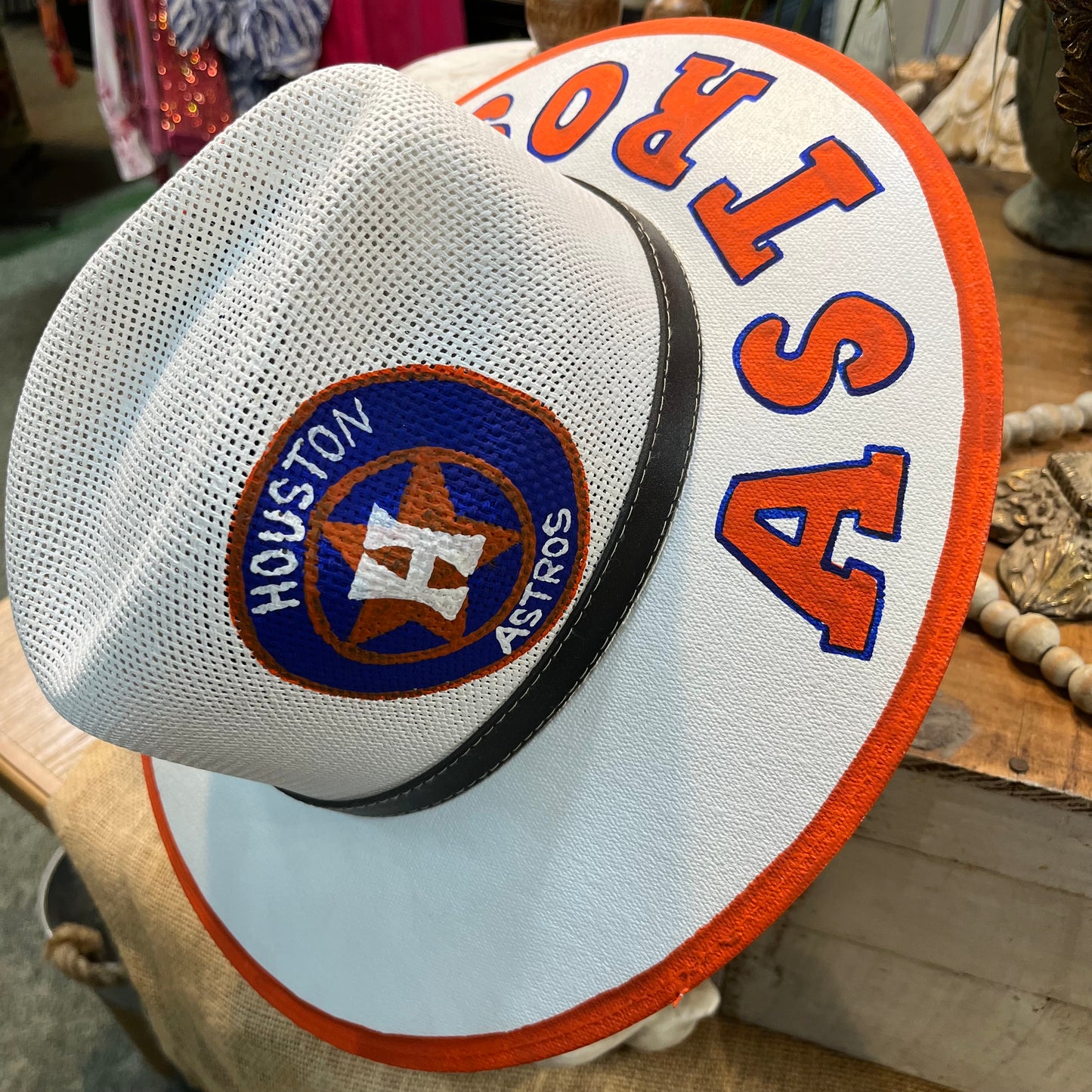 Astros Straw Hat White
