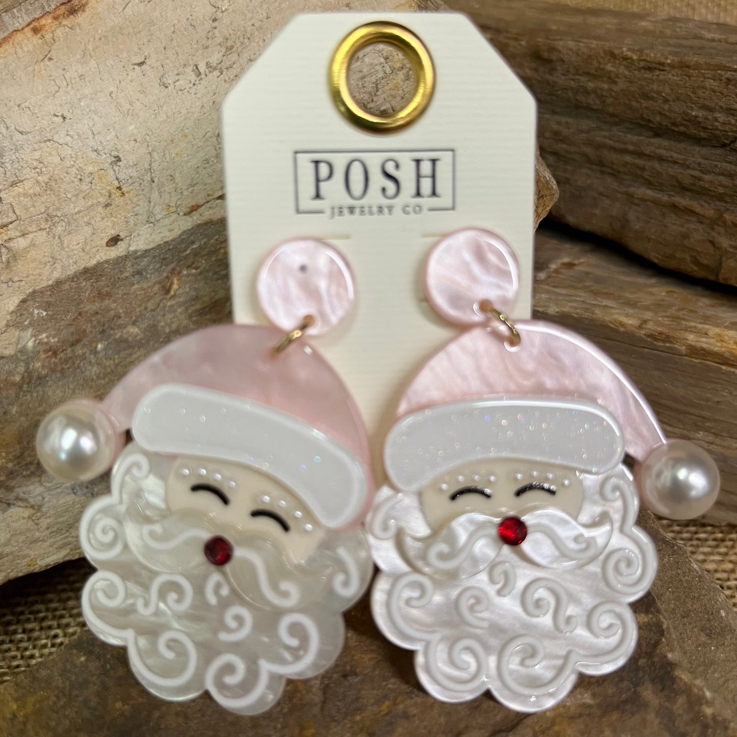 Charming Santa Earring Pink
