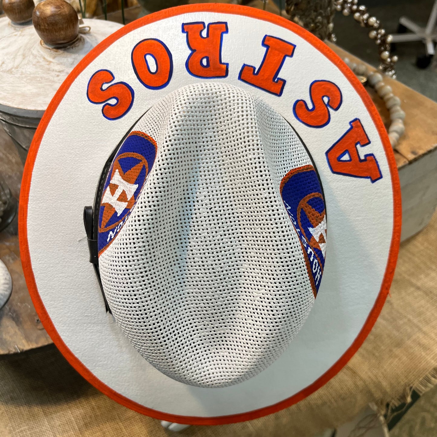 Astros Straw Hat White