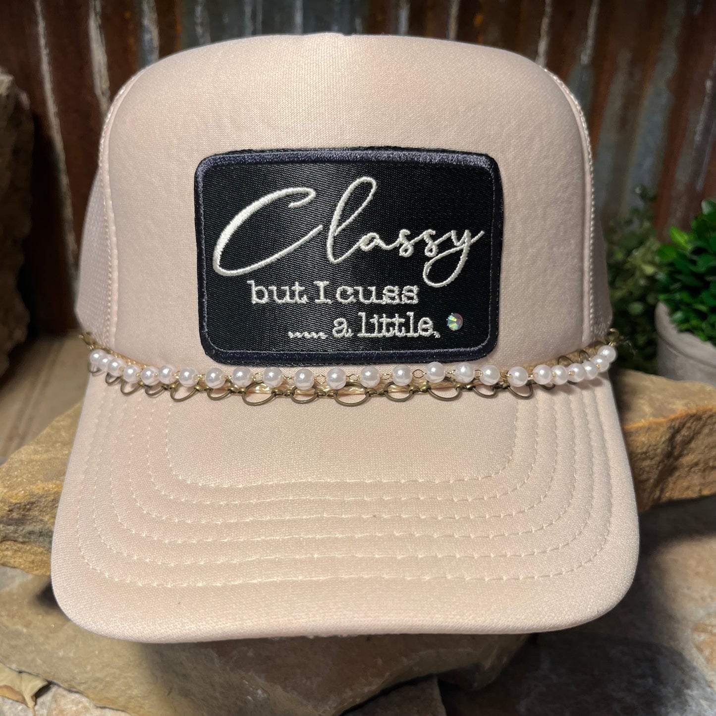 Classy but I cuss .... a little Embroidered Patch Trucker Cap