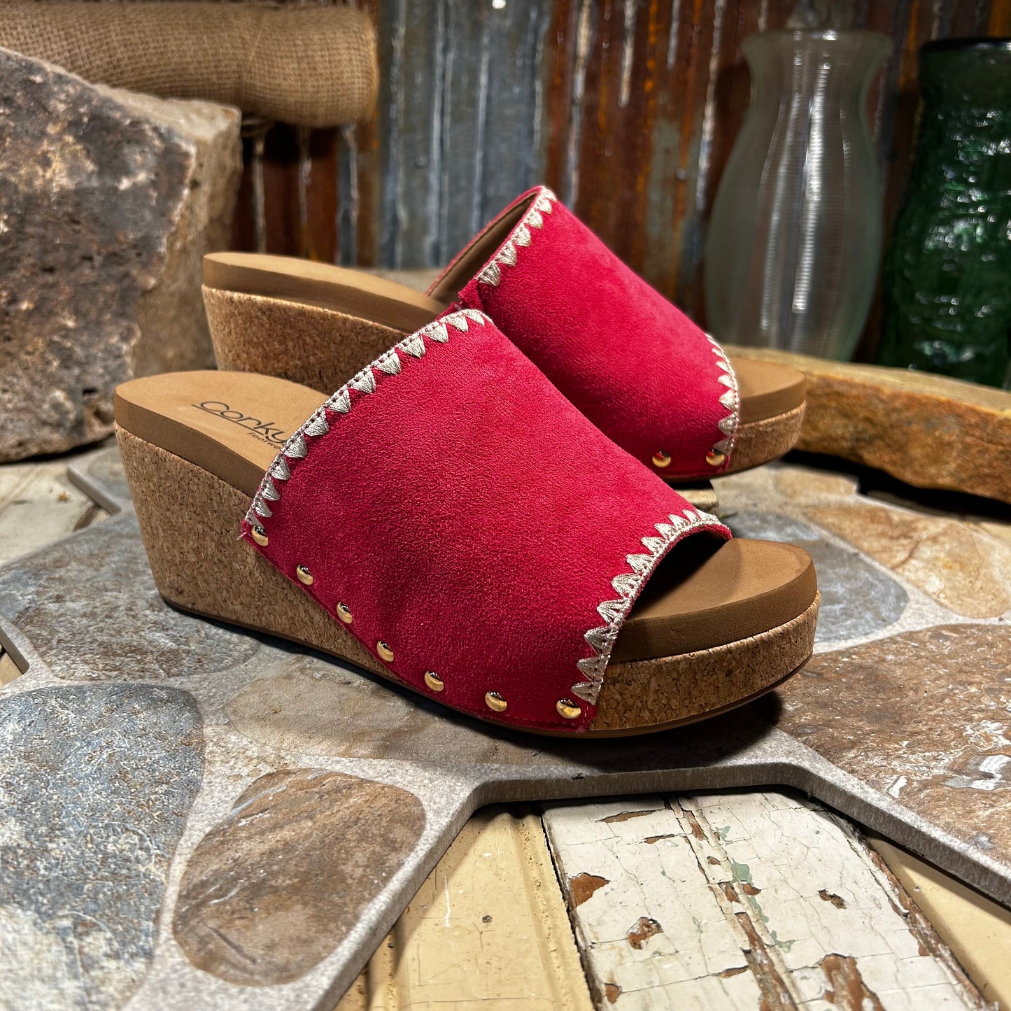 Stitch N Slide Fuchsia Wedge/Sandal