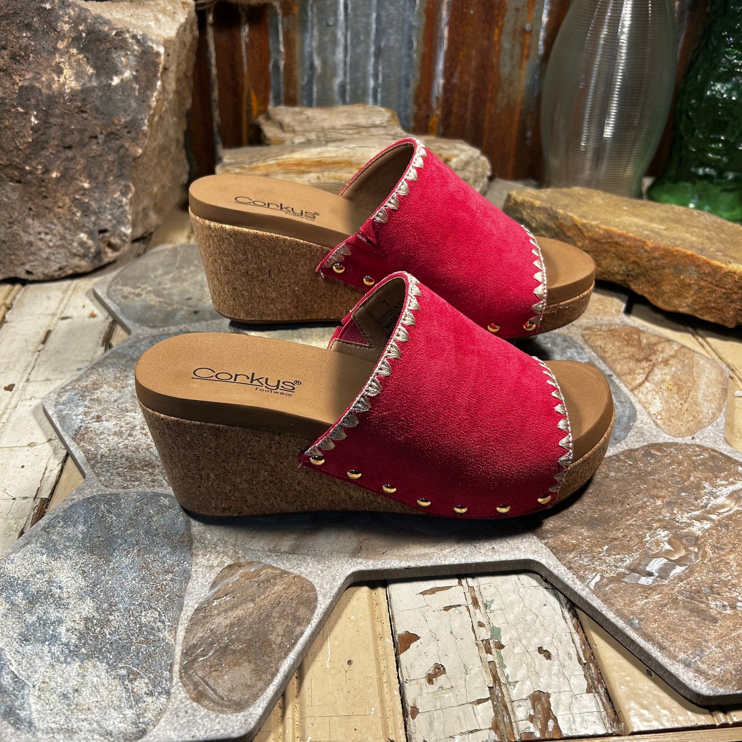 Stitch N Slide Fuchsia Wedge/Sandal