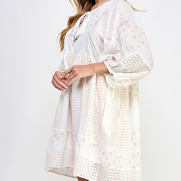 Embroidery Mix Loose Fit Tunic/Dress