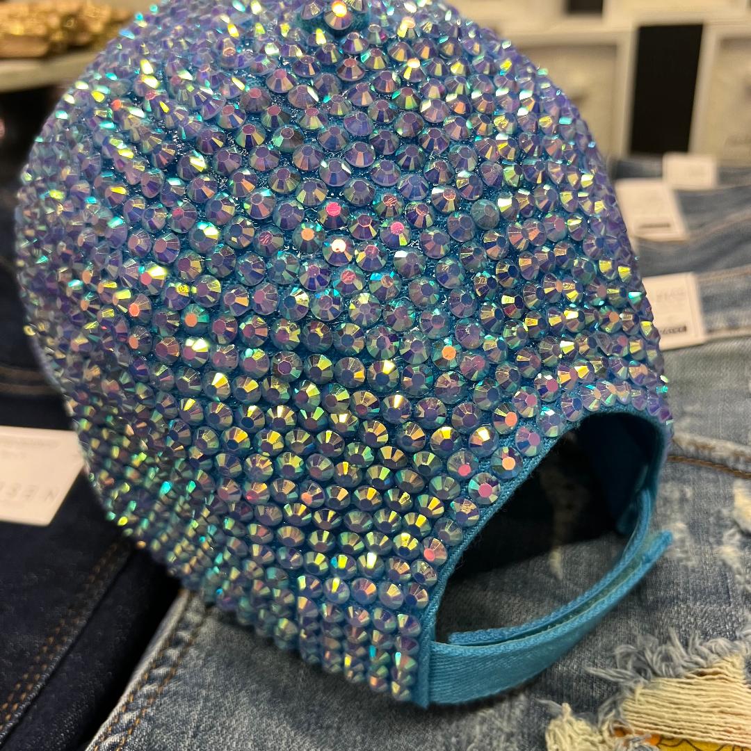 AB Crystals & Rhinestone Light Blue Cap