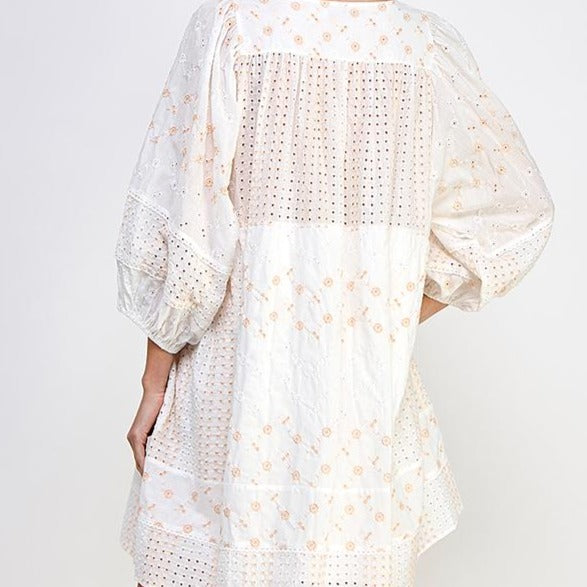 Embroidery Mix Loose Fit Tunic/Dress