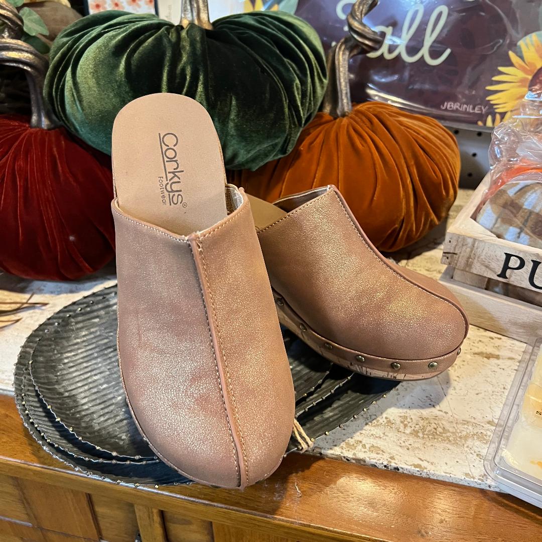 Marley Antique Bronze Faux Suede Mule Clog