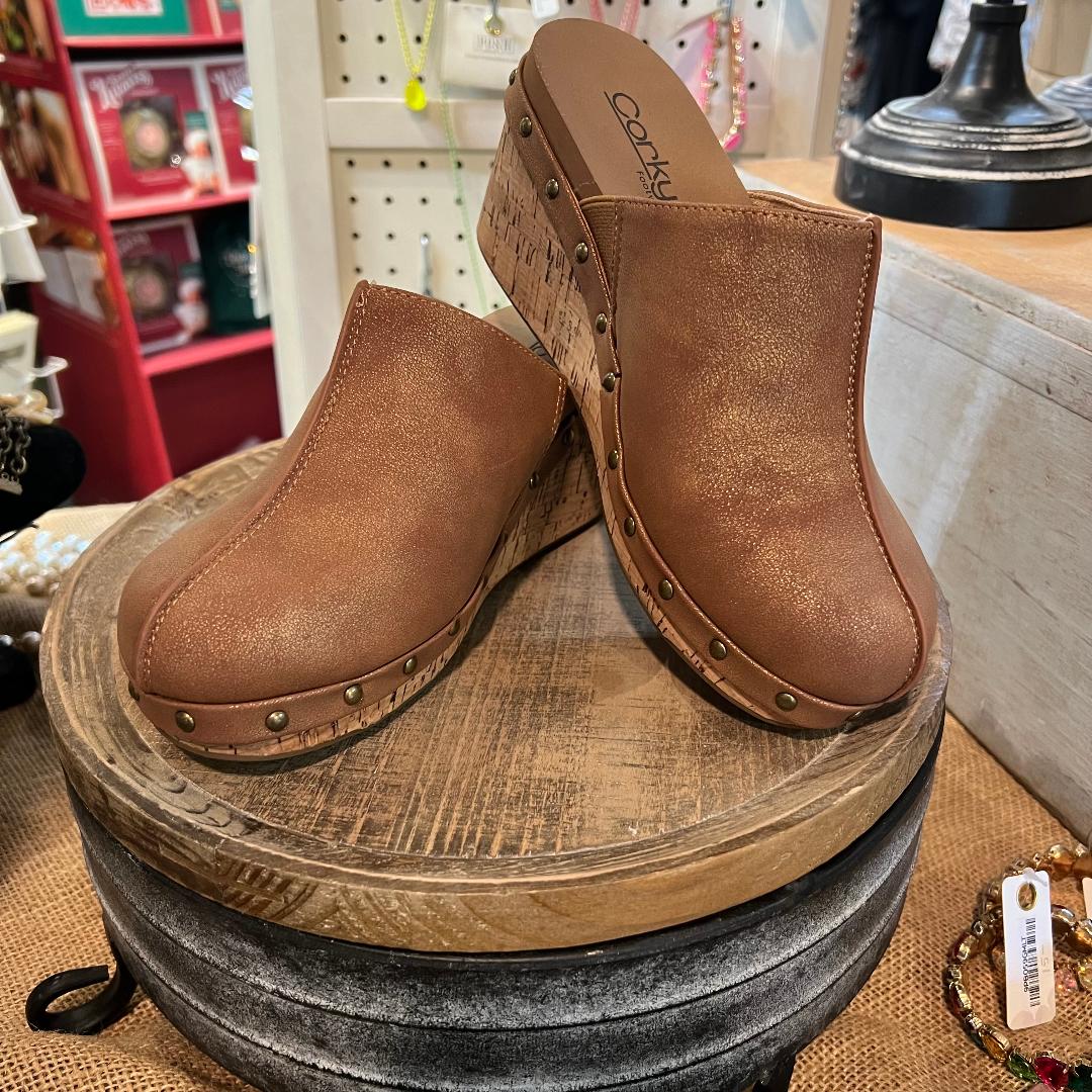 Marley Antique Bronze Faux Suede Mule Clog