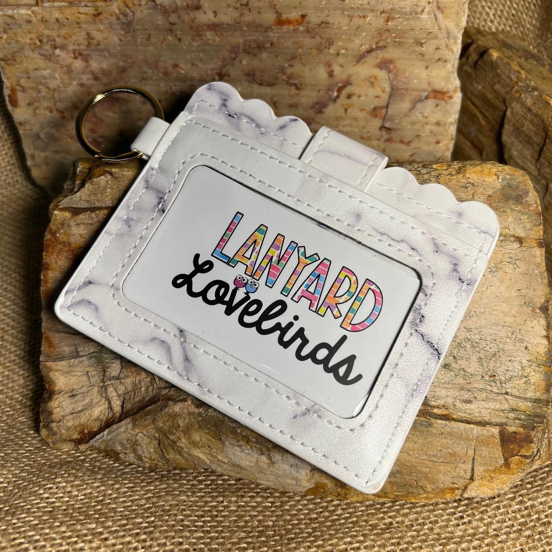 White and Gray Marble Credit Card Accessory Wallet