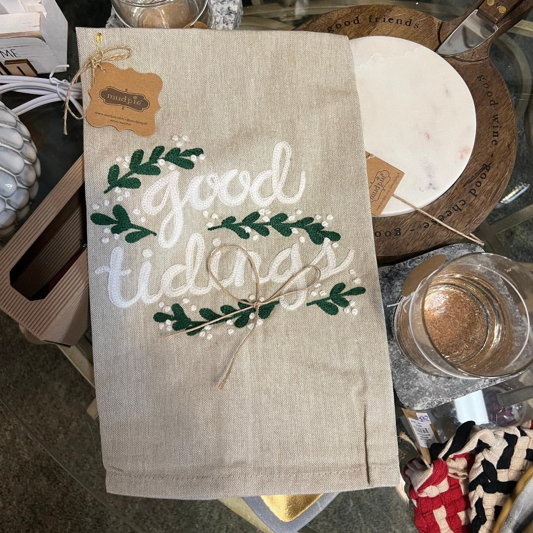 Good Tidings Cotton Embroidered Towel