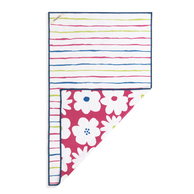 Fuchsia Floral Absorbent 2-Sided Towel