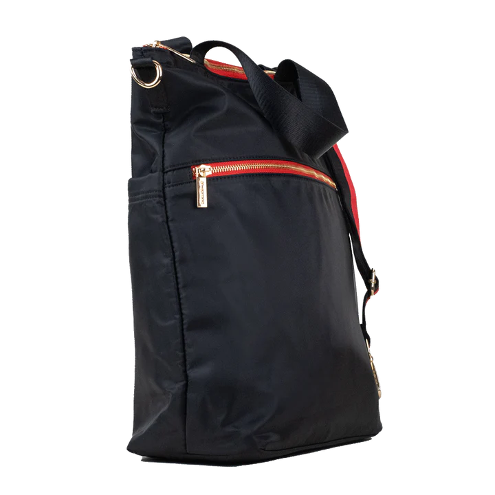 Nicole Black/Red 3-in-1 Nylon Tote