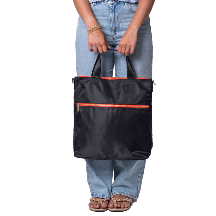 Nicole Black/Red 3-in-1 Nylon Tote