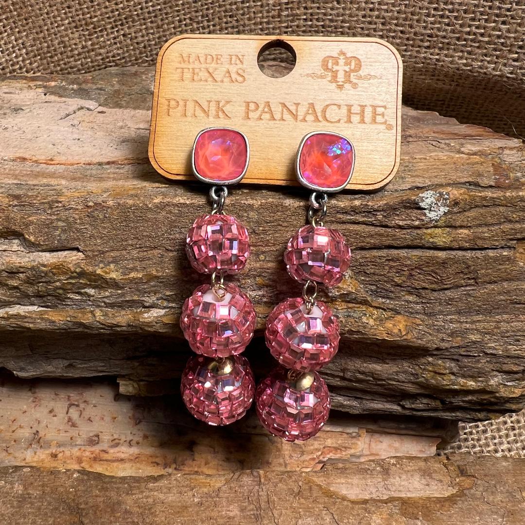 Pink Disco Ball Earrings
