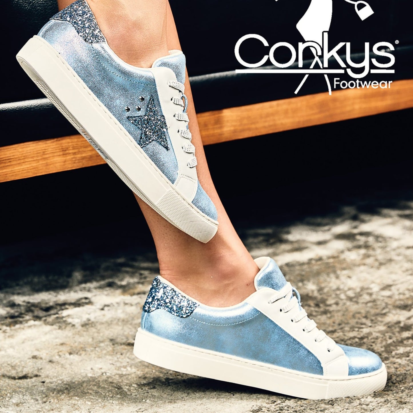 Corkys Supernova Light Blue Metallic Sneaker