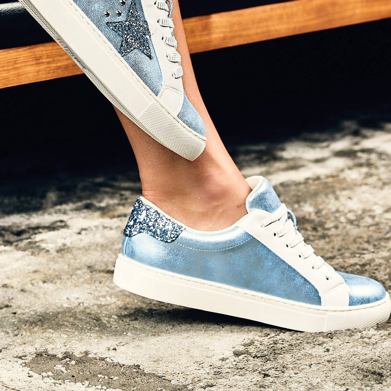 Corkys Supernova Light Blue Metallic Sneaker