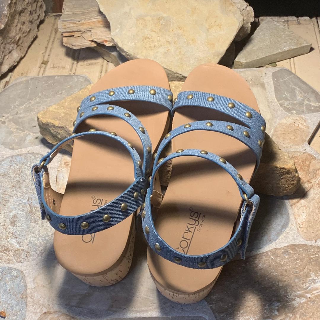 Blue Denim Revolve Wedge/Sandal