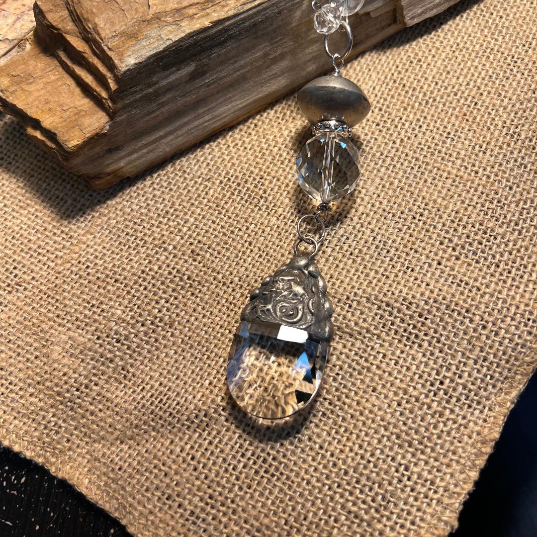 Rain Antique Brushed Silver Chain Necklace