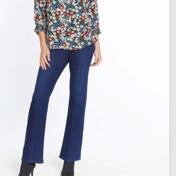 Hi Rise Pintuck Bootcut Leg Jean
