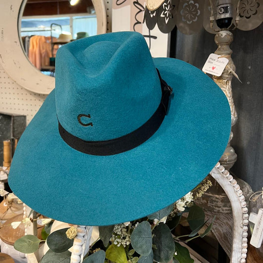 Teal Highway Charlie 1 Horse Felt Hat