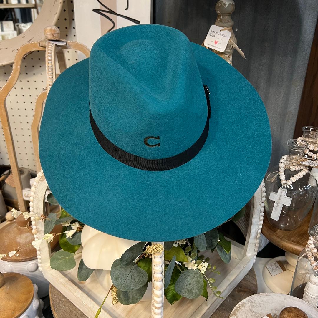 Teal Highway Charlie 1 Horse Felt Hat