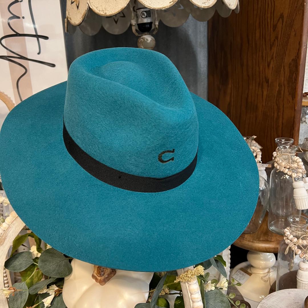 Teal Highway Charlie 1 Horse Felt Hat