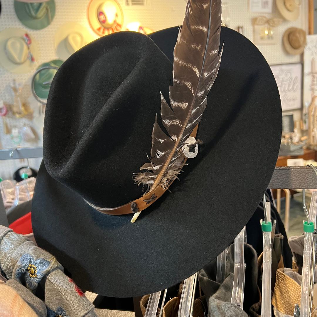 Teepee Black Felt Hat with Leather band