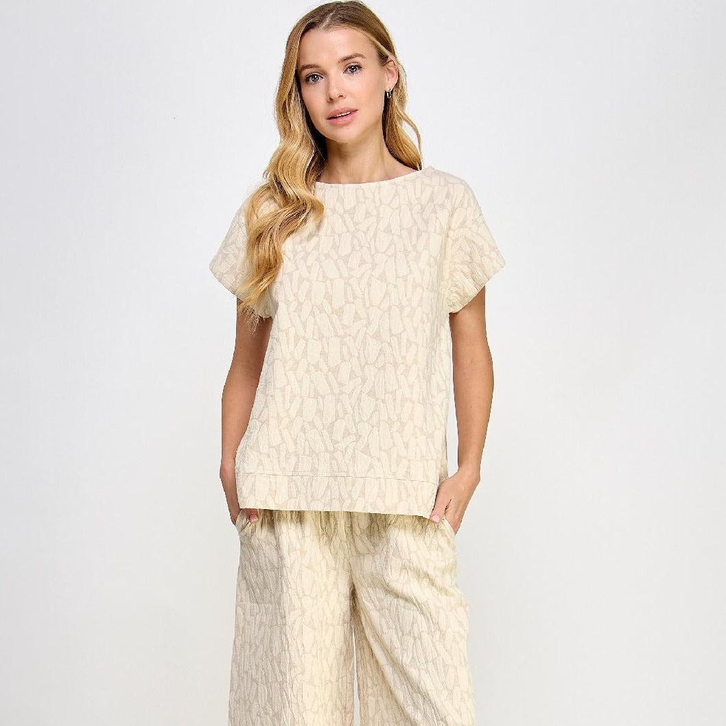 Short Sleeve Taupe Top Only