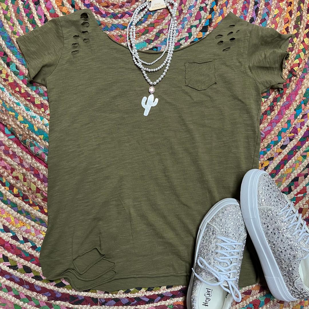 Green Tattered Tee