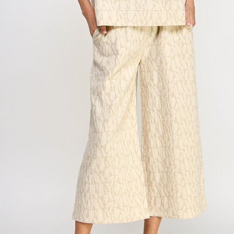 Cropped Wide Leg Taupe Pants Only
