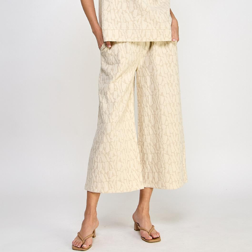 Cropped Wide Leg Taupe Pants Only