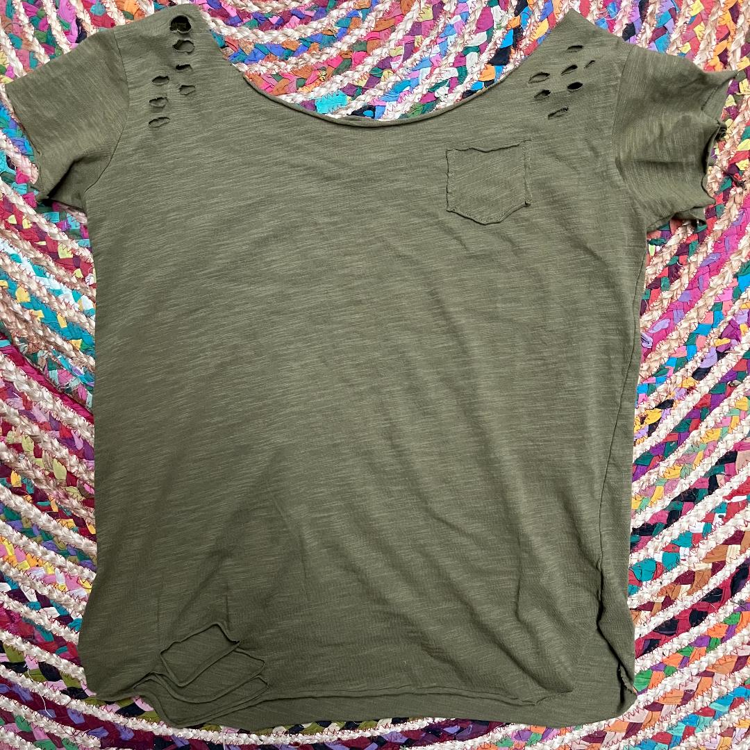 Green Tattered Tee