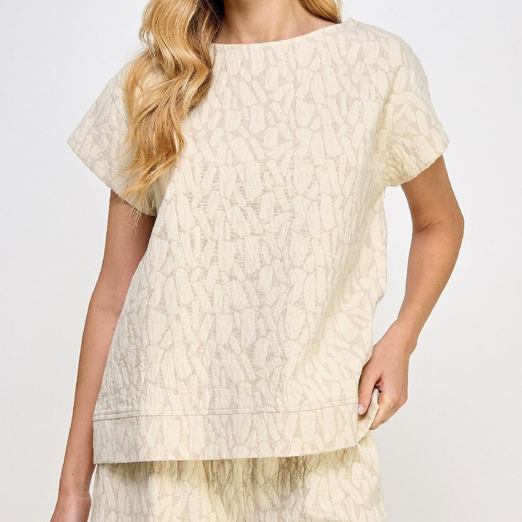 Short Sleeve Taupe Top Only