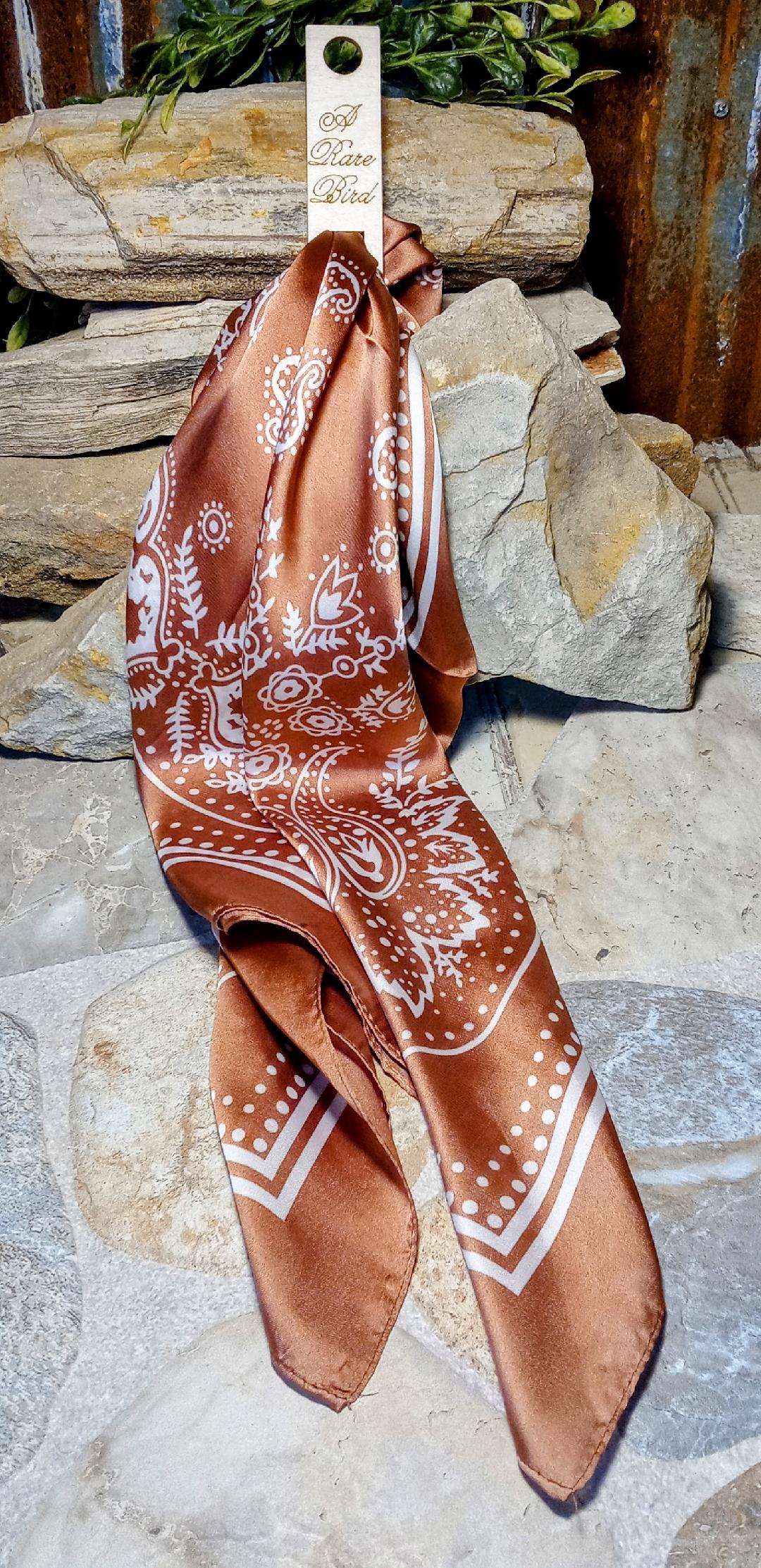 Paisley Silk Rust Wild Rag Bandana Scarf
