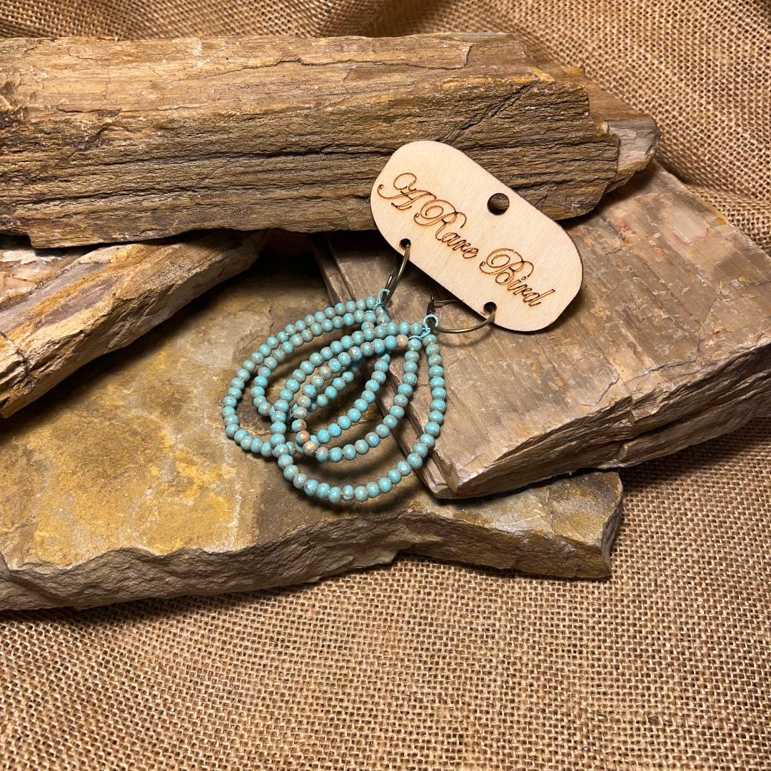 Teakwood Teardrop Hoop Earrings